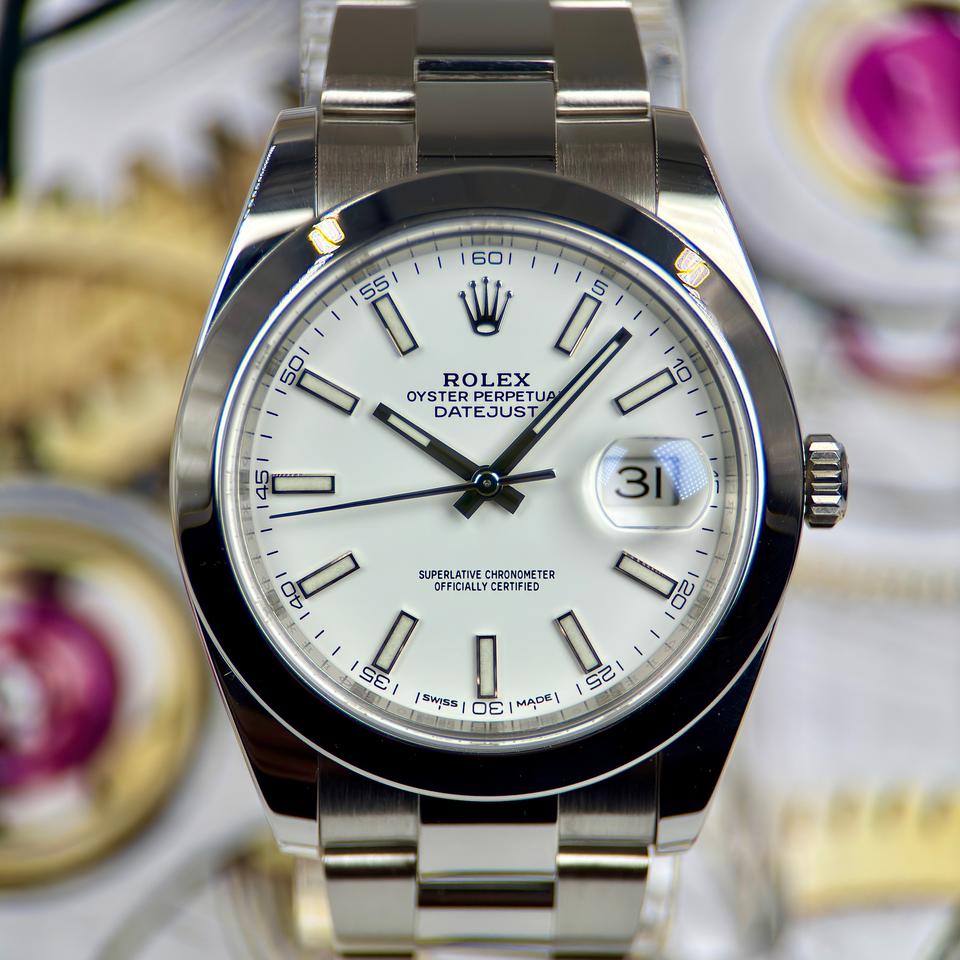 Rolex Datejust 41 2025 White Stick Dial Oyster Full Set