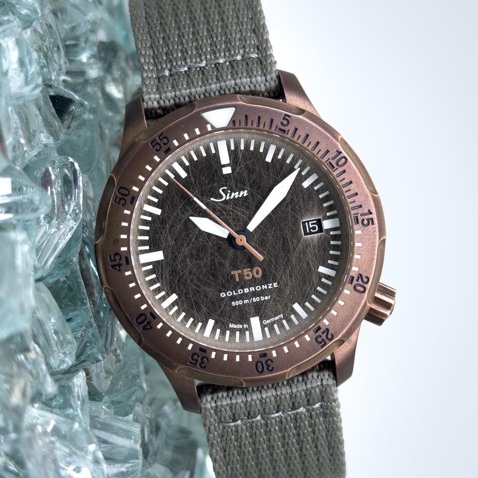 Sinn Limited Edition T50 GoldBronze w/Additional Strap Complete Set